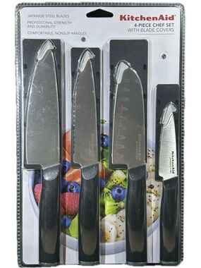 KitchenAid 4 Piece Chef Knife Set with Blade Covers~NEW!